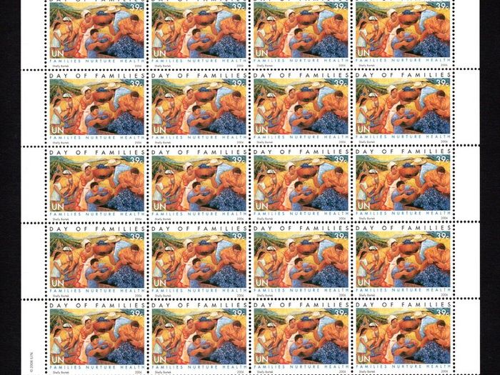 2006 United Nations New York International Day of Families Commemorative Stamps Sheet Mint Never Hinged (MNH)