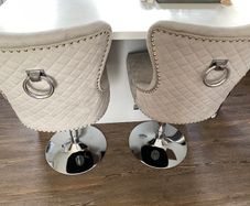 Set of 2 velvet bar stools