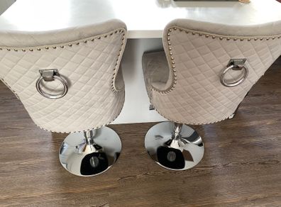 Set of 2 velvet bar stools