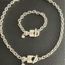 Silver Plated Padlock & Key Necklace & Bracelet Image 4