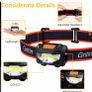 LED Head Torch, [2 Pack] Gritin COB Headlamp Super Bright Headlight, Adjustable with 3 Modes Image 3