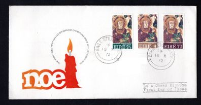 1972 Ireland Christmas Commemorative Stamps Commemorative Stamps Illustrated The Irish Times Addressed First Day Cover (FDC)