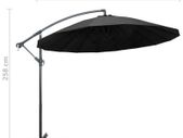 Hanging Parasol Anthracite 3 m Aluminium Pole