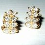 Vintage 18K Yellow Gold Diamond Cluster Earrings Image 4