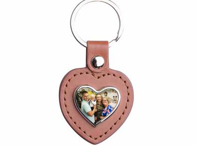 Personalised Heart Shape PU and Metal Keyring