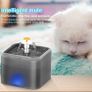 Cat Water Fountain, 2L Automatic Electric Flower Style Dispenser with LED Water Level Window and Replaceable Filter Image 5