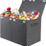 Kids Toy Box Storage Large, Black Foldable Chest for Girls Plush Toys, Fabric Basket Organiser Bins with Lids and Handles for Bedroom, Nursery, Clothes, Blankets, Children (FREE POSTAGE) Image 3