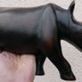 Vintage Hand Carved Wood Rhino 13" Sculpture Folk Art Figurine Image 5