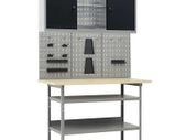 Workbench with Three Wall Panels and One Cabinet
