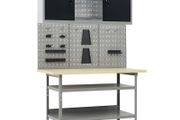 Workbench with Three Wall Panels and One Cabinet