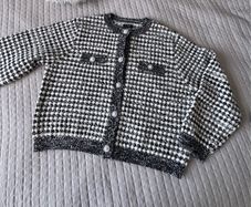F&F Black & White Textured Cardigan Size L