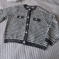 F&F Black & White Textured Cardigan Size L