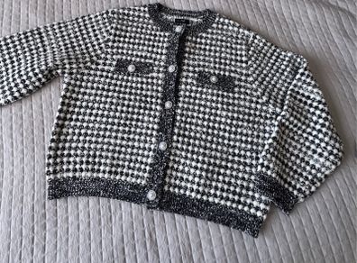 F&F Black & White Textured Cardigan Size L