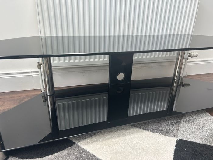 Black Tempered Glass TV Stand