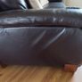 Chocolate brown  3 seater leather sofa for sale Image 4