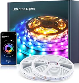LED Strip Lights 40M Music Sync Color Changing RGB LED Strip with Remote & App Control, Built-in Mic, RGB Rope Lights [Energy Class A+]