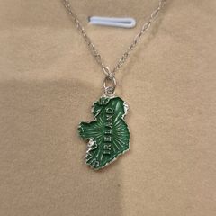 Vintage sterling silver pendant with enamel map of Ireland