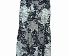 Leaf-print Summery plus-size maxi skirt NWT