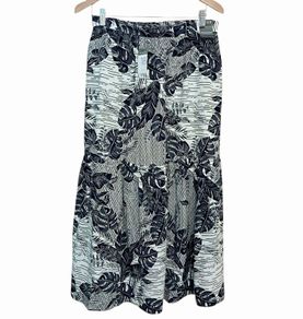 Leaf-print Summery plus-size maxi skirt NWT