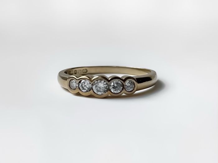 9ct Yellow Gold Five-Stone CZ Ring