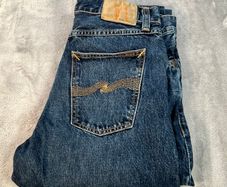 Nudie Jeans Steady Eddie Mens Jeans W31 L32 Blue Slate Denim Straight