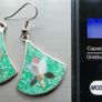 Vintage Alpaca Mexico Turquoise & Abalone Inlaid Silver Earrings Image 9