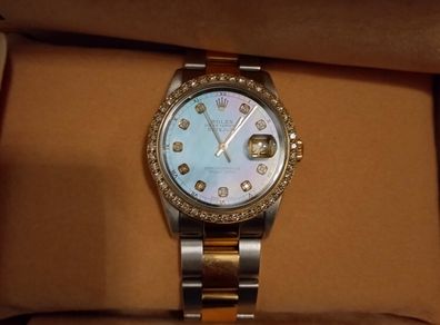 Rolex Oyster DateJust 18ct & S/S Diamond Watch