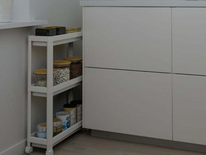 IKEA Shelves/Trolley, white, 54x18x71 cm