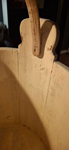Antique Painted Wooden Bucket