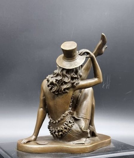 Cabaret Performer - Bronze, Marble, Signed