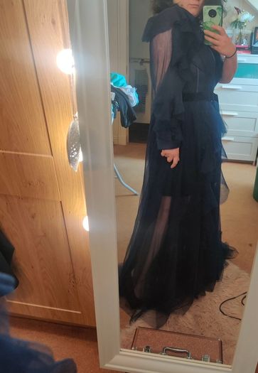 Navy long dress size M-L TS couture atelier designer special occasion  dress