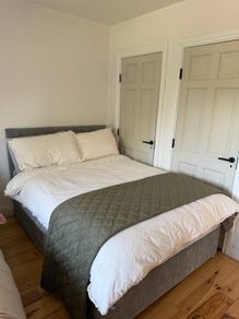 grey double bed
