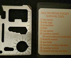 Wallet tool, credit card size.
