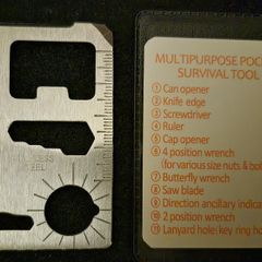 Wallet tool, credit card size.