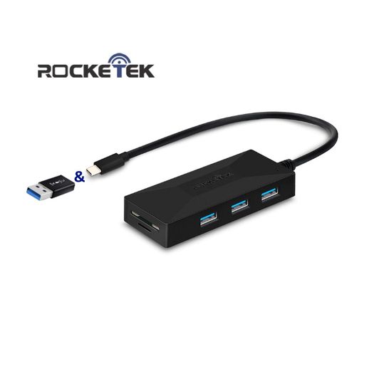 Rocketek USB 3.1 (Type-C & Type-A) USB 3.0 Hub & SD/TF Card Reader (Brand New/Warranty)