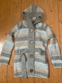 Next Hooded Coatigan / Coat / Cardigan / Knitwear - Girls - Age 7 to 8 - New