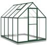 Greenhouse with Base Frame Green 224x169x202 cm Aluminium Image 3