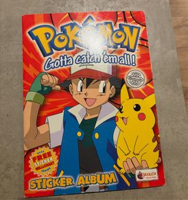 Pokemon Merlin sticker album (complete) with 2 packs