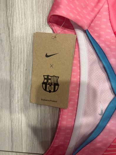 Pink Barcelona football jersey