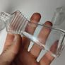 308 - Set of 4 Vintage Decorative Ribbed Collectible Clear Glass Bottles Image 8