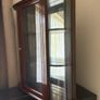 Vintage The Bombay Company Mirrored Curved Glass Wood Curio Cabinet Image 8