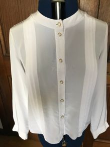 White Long Sleeve Blouse - Size 12