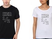 His And Her Half Love Couple T-shirts Great Gift Present For Valentines Day Idea