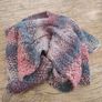 Women's Chunky Knit Cable Snood / Infinity Scarf (Multicolor Pink & Grey) Image 3