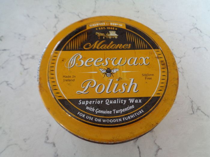 Vintage Tin of "Malones" Beeswax Polish for sale