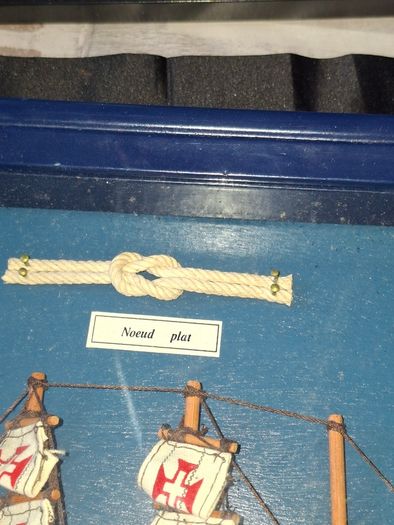 Beautiful Old Ship decorative Nautical Knot Board featuring a model of the Portuguese Tall Ship Sagres