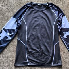 rash guard elasticity compression long sleeve top mma bjj