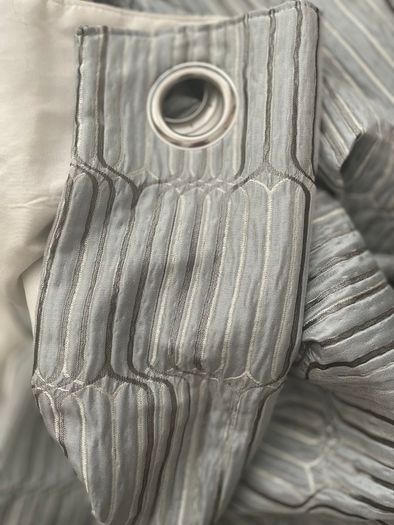 Curtains- Dusty blue with silver design
