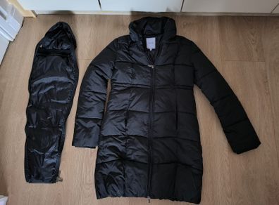 Hoppies Black Maternity Babywearing Puffer Coat Size M