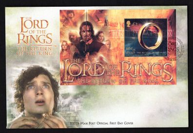 2003 Isle of Man The Lord of the Rings The Return of the King Commemorative Stamp Miniature Sheet First Day Cover (FDC)